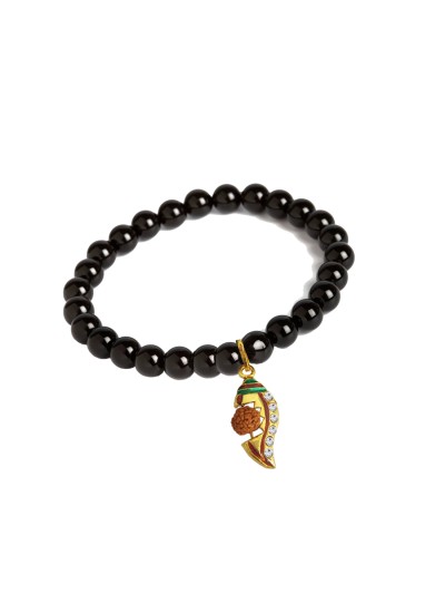 Rudraksha Shank Charm Beads Bracelet 